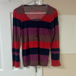 Splendid Colorblock Rugby Henley Top